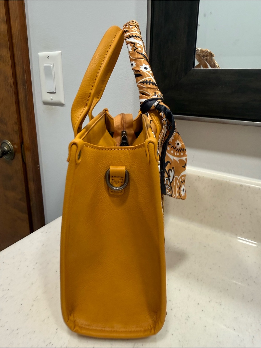 Wrangler Mustard Paisley-Accent Crossbody Tote - Picture 2 of 5